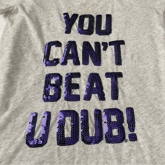 Victoria’s Secret PINK Medium UW T-Shirt Washington U CAN'T BEAT U DUB - Picture 3 of 5